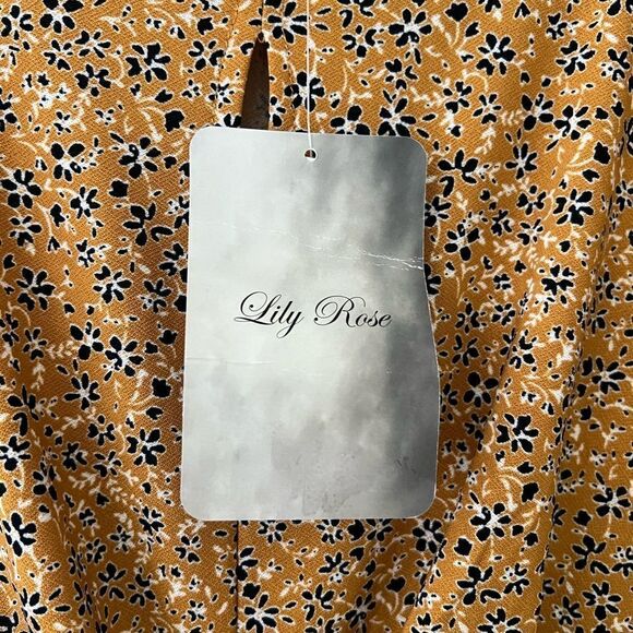 NWT Lily Rose Yellow Floral Wrap Dress Junior Large - Picture 4 of 6